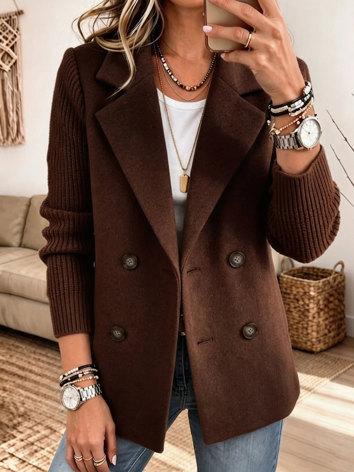 Carla | Americana elegante con mangas de punto