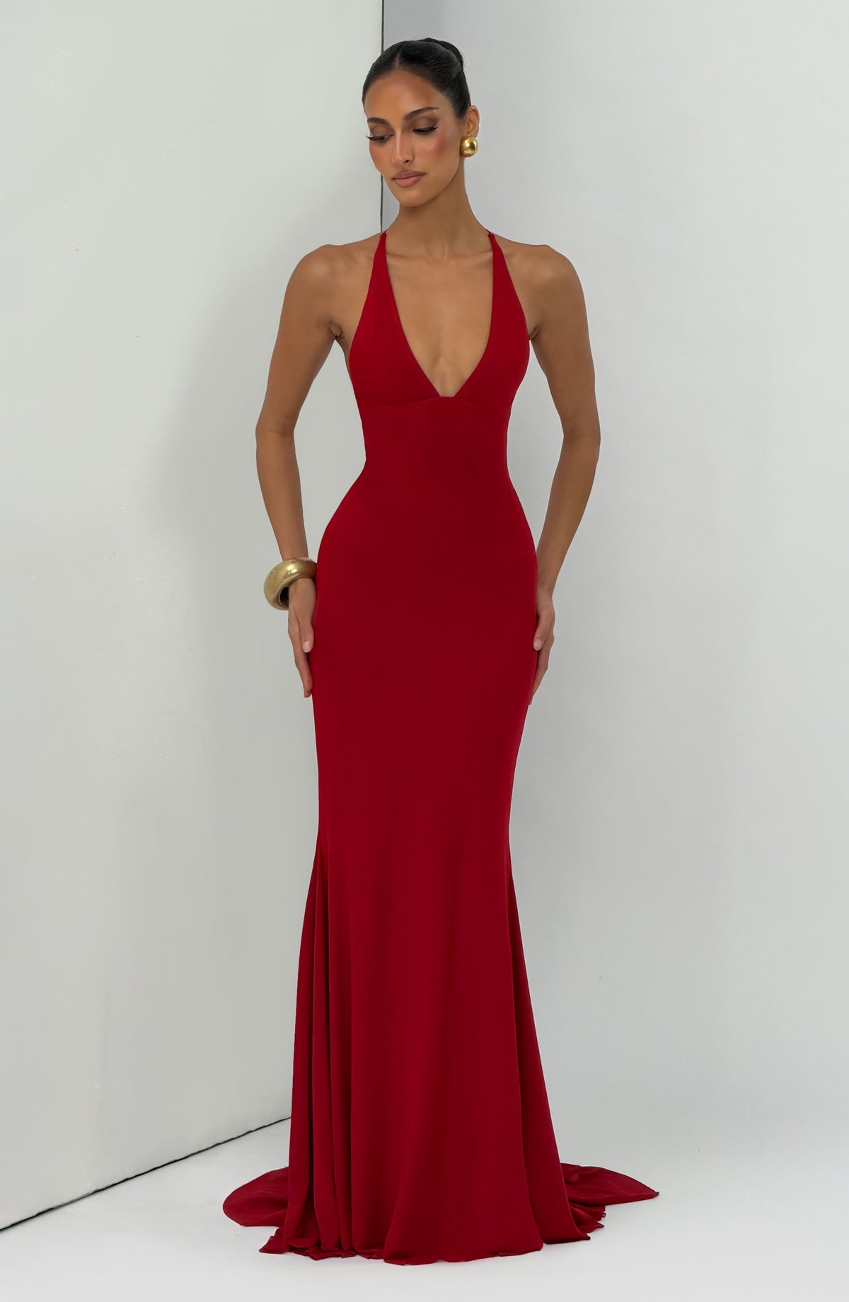 Vestido de gala Olenia - Rojo intenso