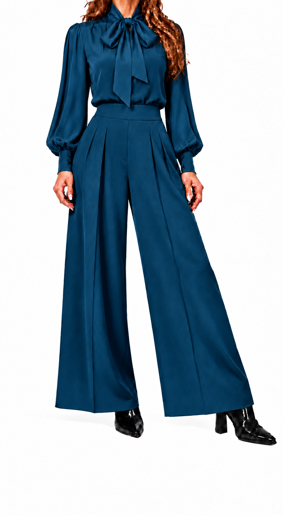 Conjunto Valentina | Blusa con lazo y pantalón palazzo