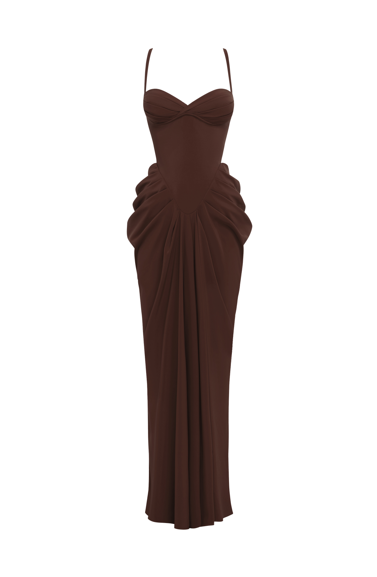 Vestido largo Lucille - Marrón ciruela