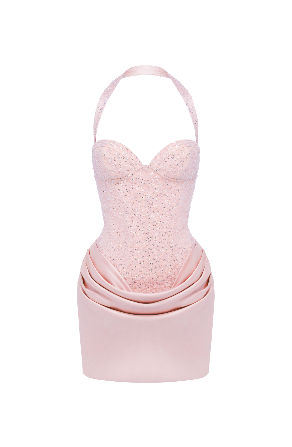 Vestido corto Nour - Rosa empolvado