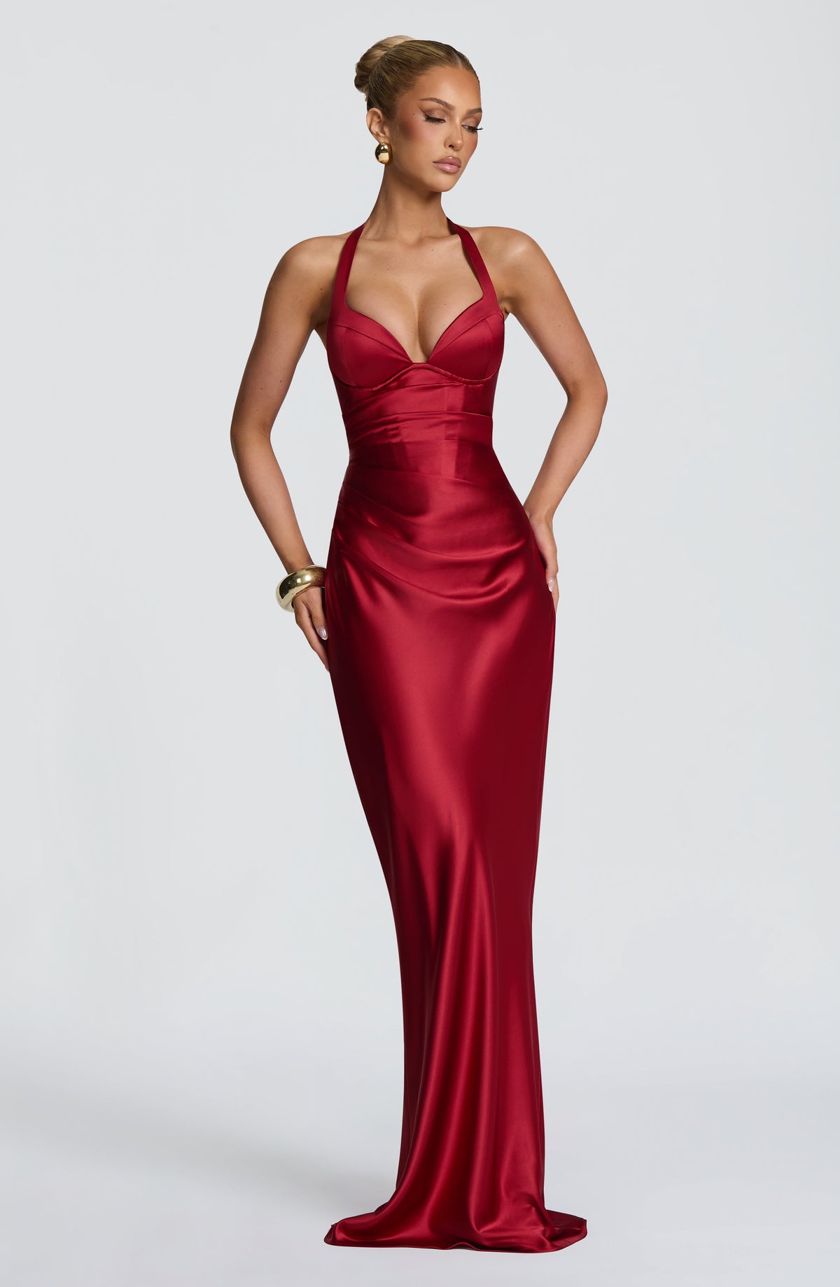 Vestido largo Ophelia - Rojo intenso