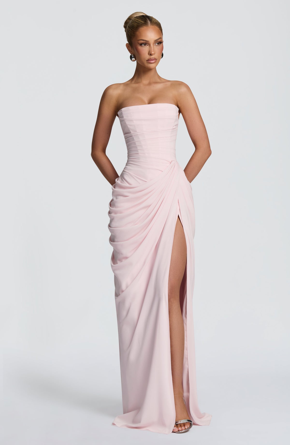 Vestido largo Cyra - Rosa empolvado