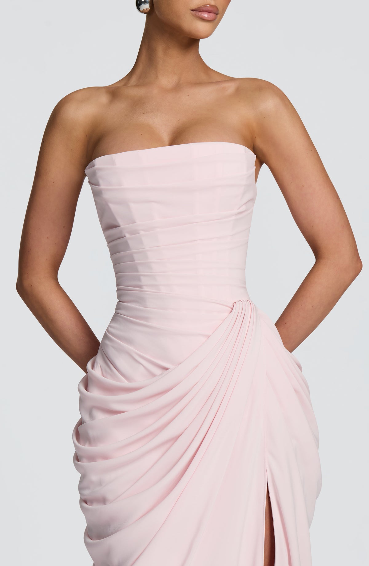 Vestido largo Cyra - Rosa empolvado