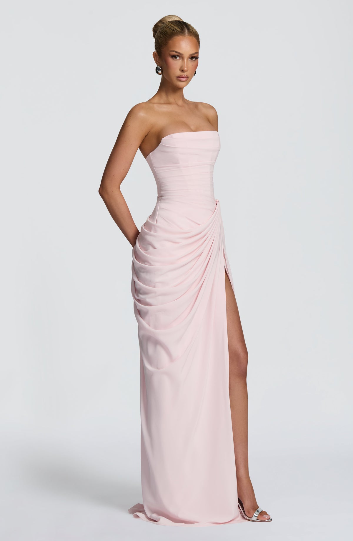 Vestido largo Cyra - Rosa empolvado