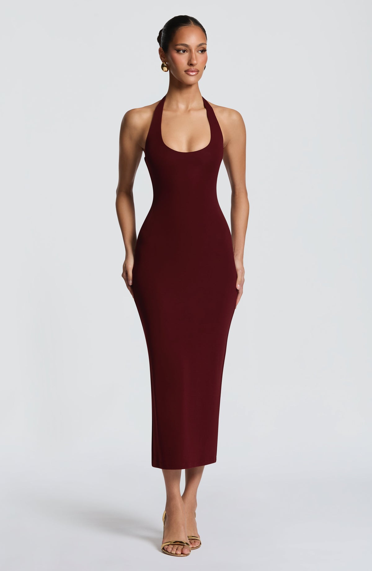 Vestido midi Roberta - Cereza lacada