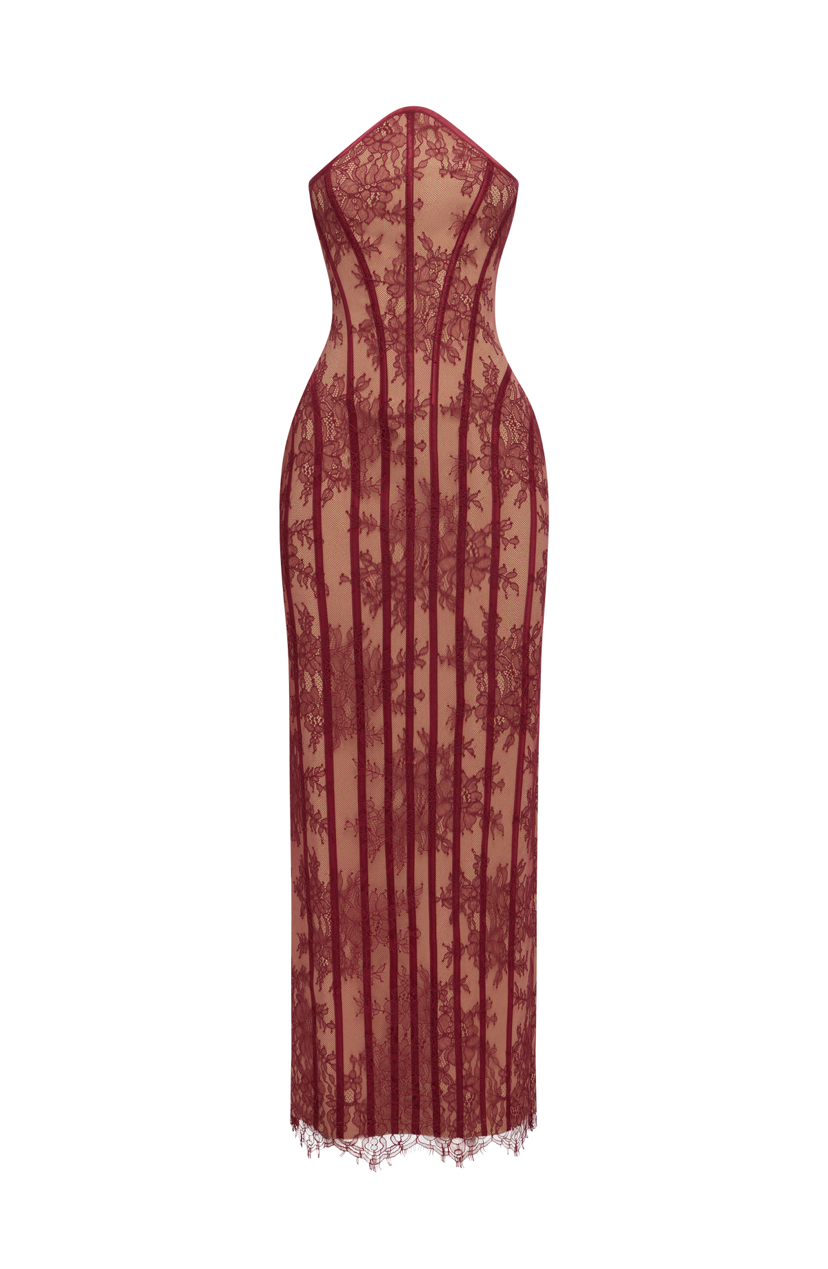 Vestido largo Tamara - Burdeos