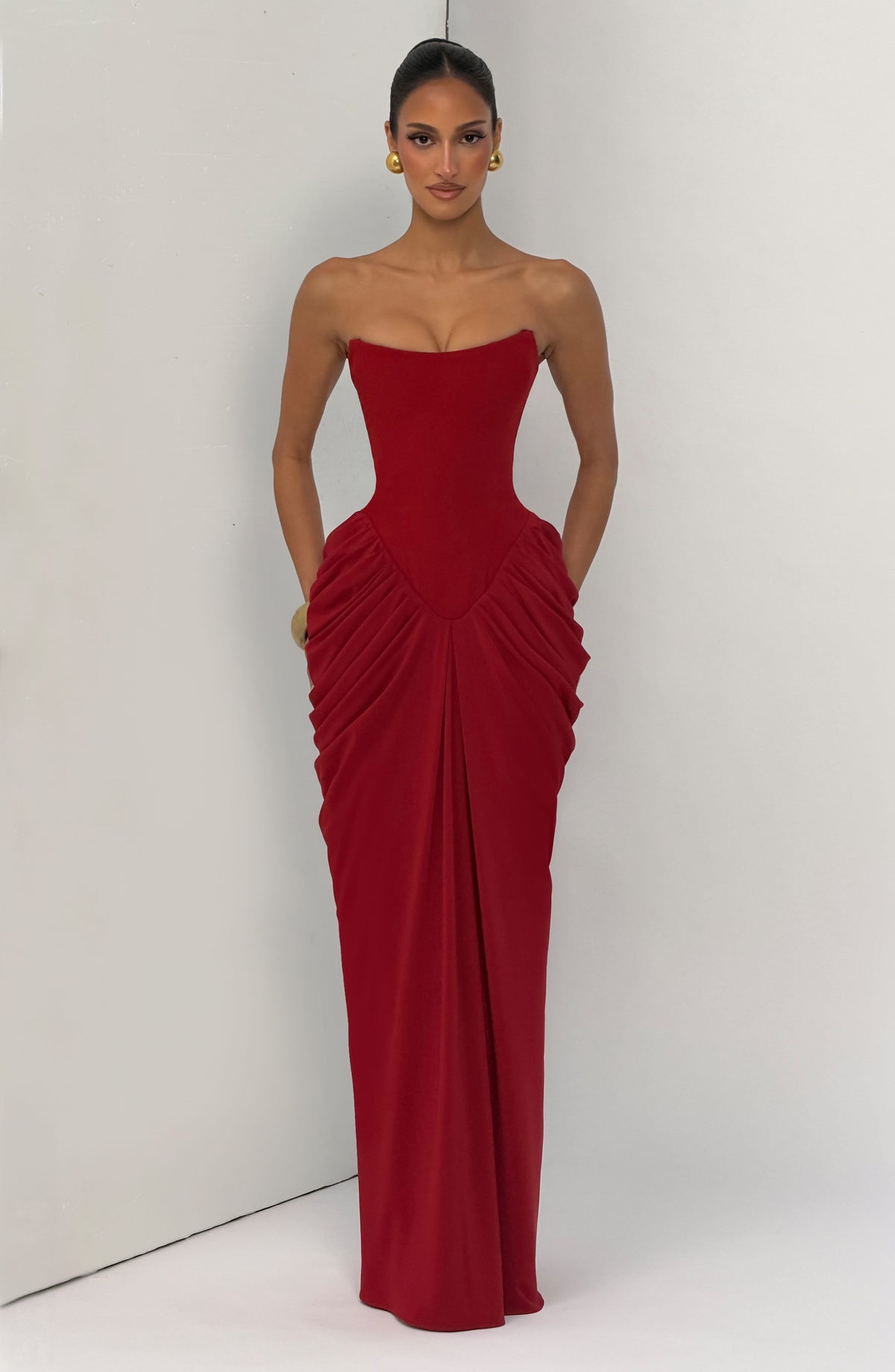 Vestido largo Noura - Rojo intenso