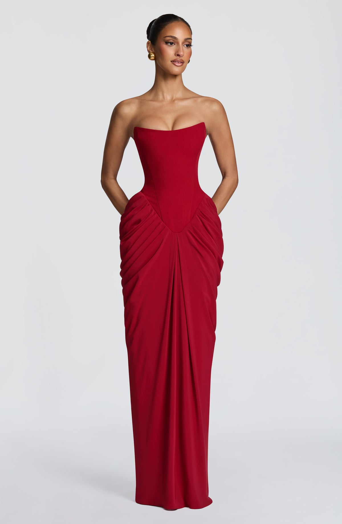Vestido largo Noura - Rojo intenso