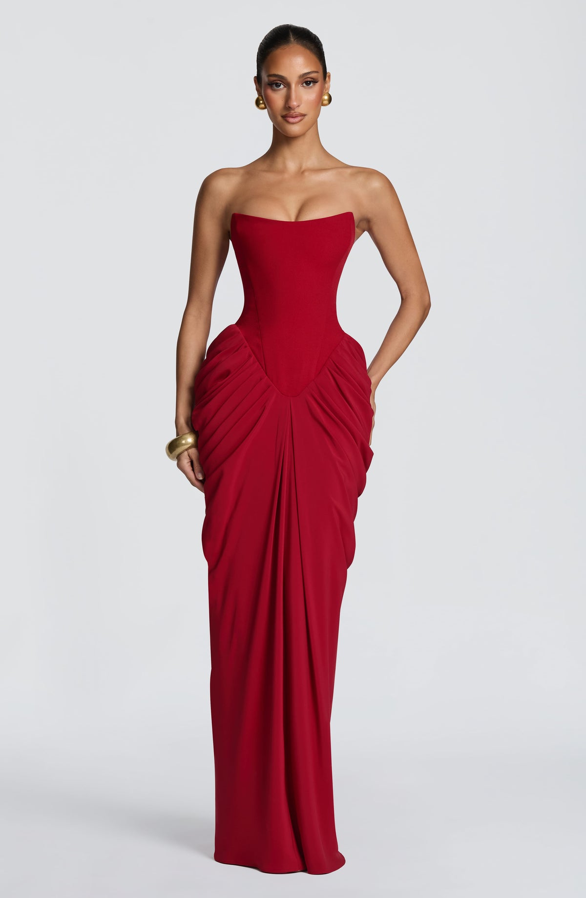 Vestido largo Noura - Rojo intenso