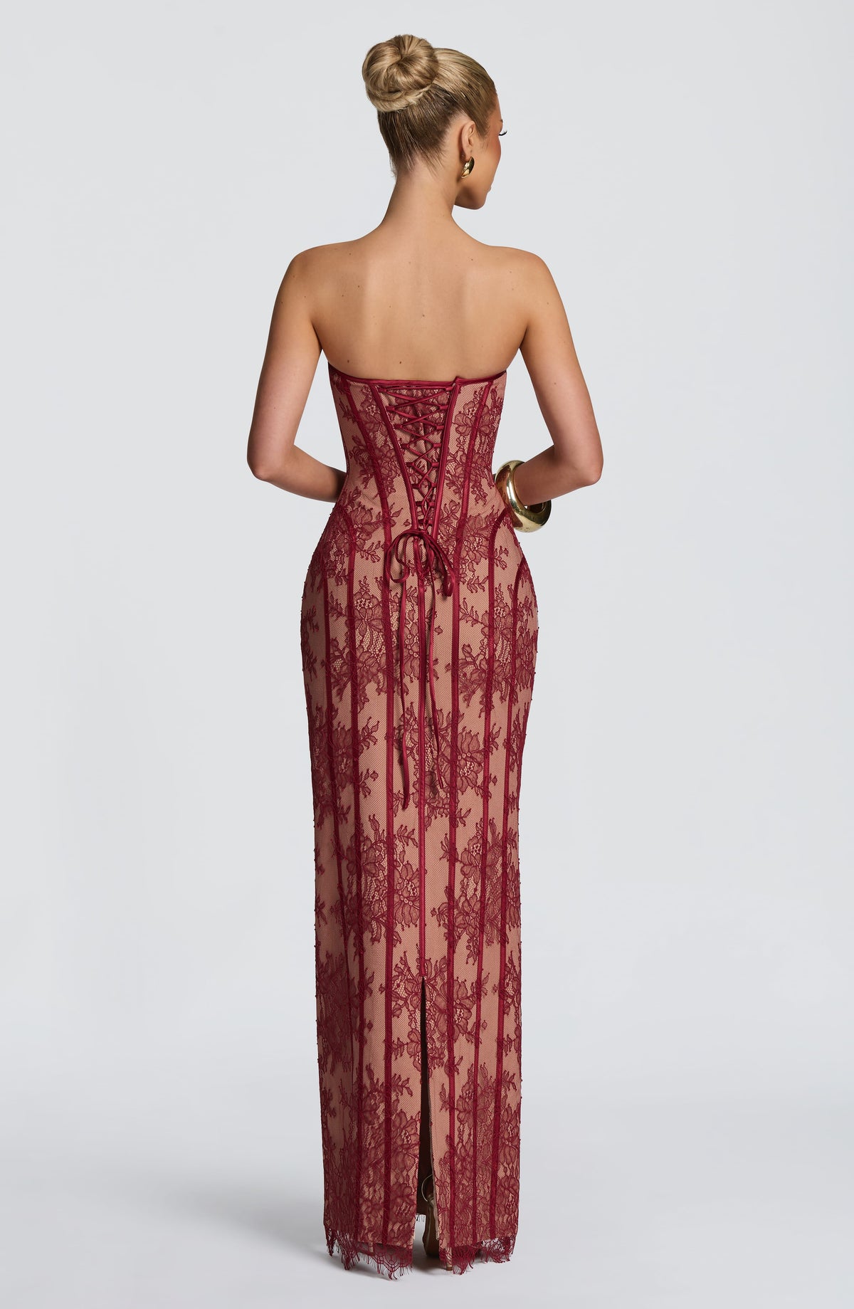 Vestido largo Tamara - Burdeos