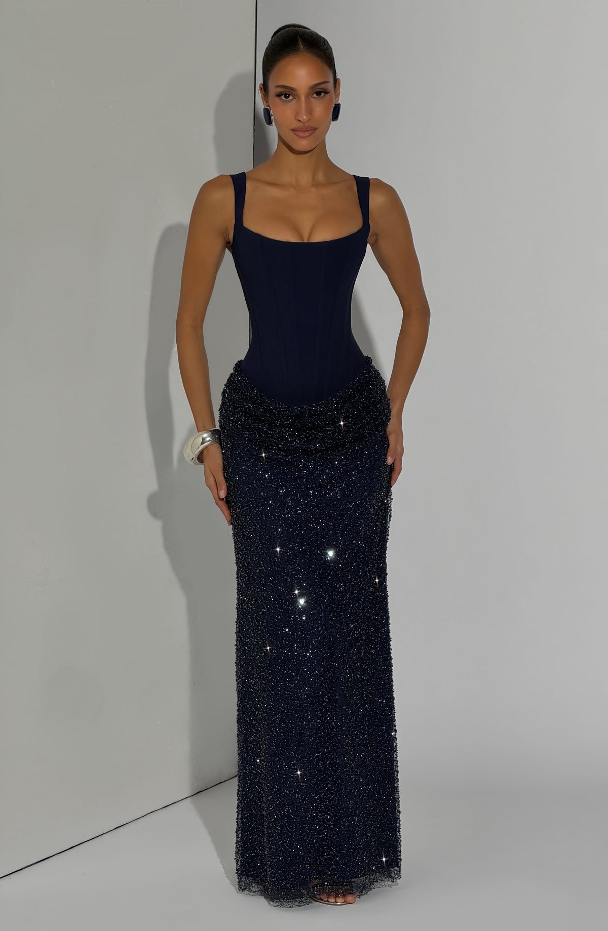 Vestido largo Yeona - Azul marino