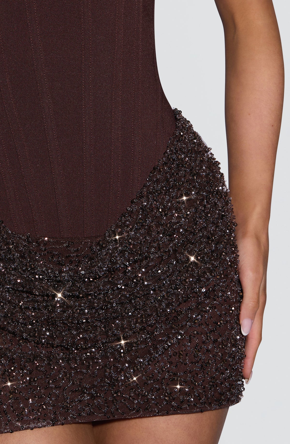 Vestido corto Yeona - Marrón ciruela