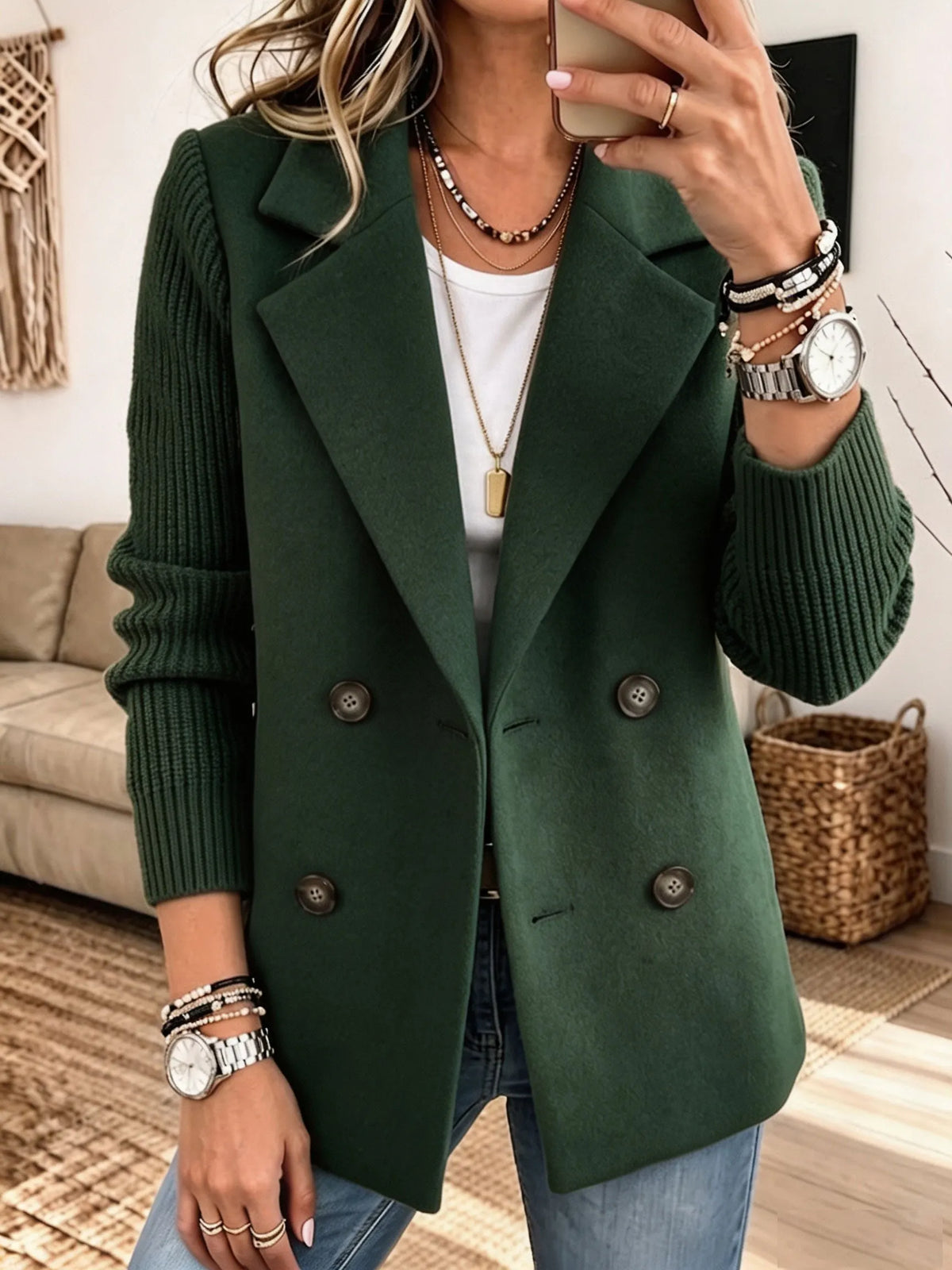 Carla | Americana elegante con mangas de punto
