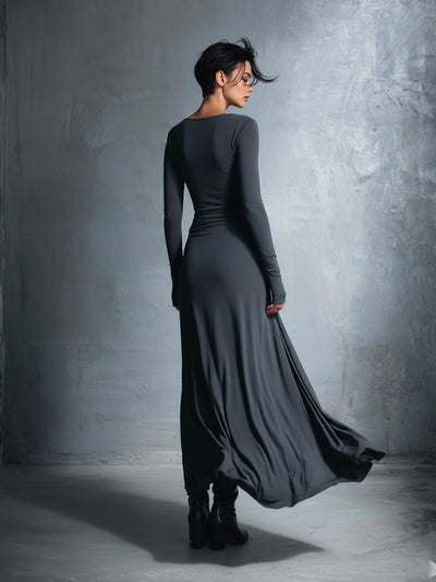 Naomie | Vestido Maxi con Nudo de Seda