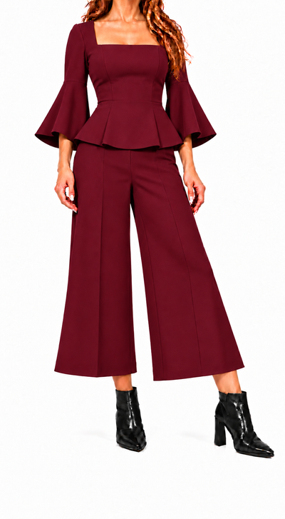 Conjunto Arianna | Top con mangas acampanadas y pantalón culotte