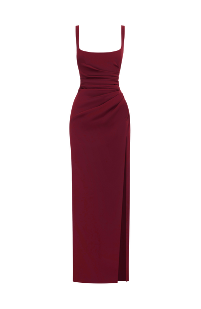 Vestido largo Laleh - Cereza lacada