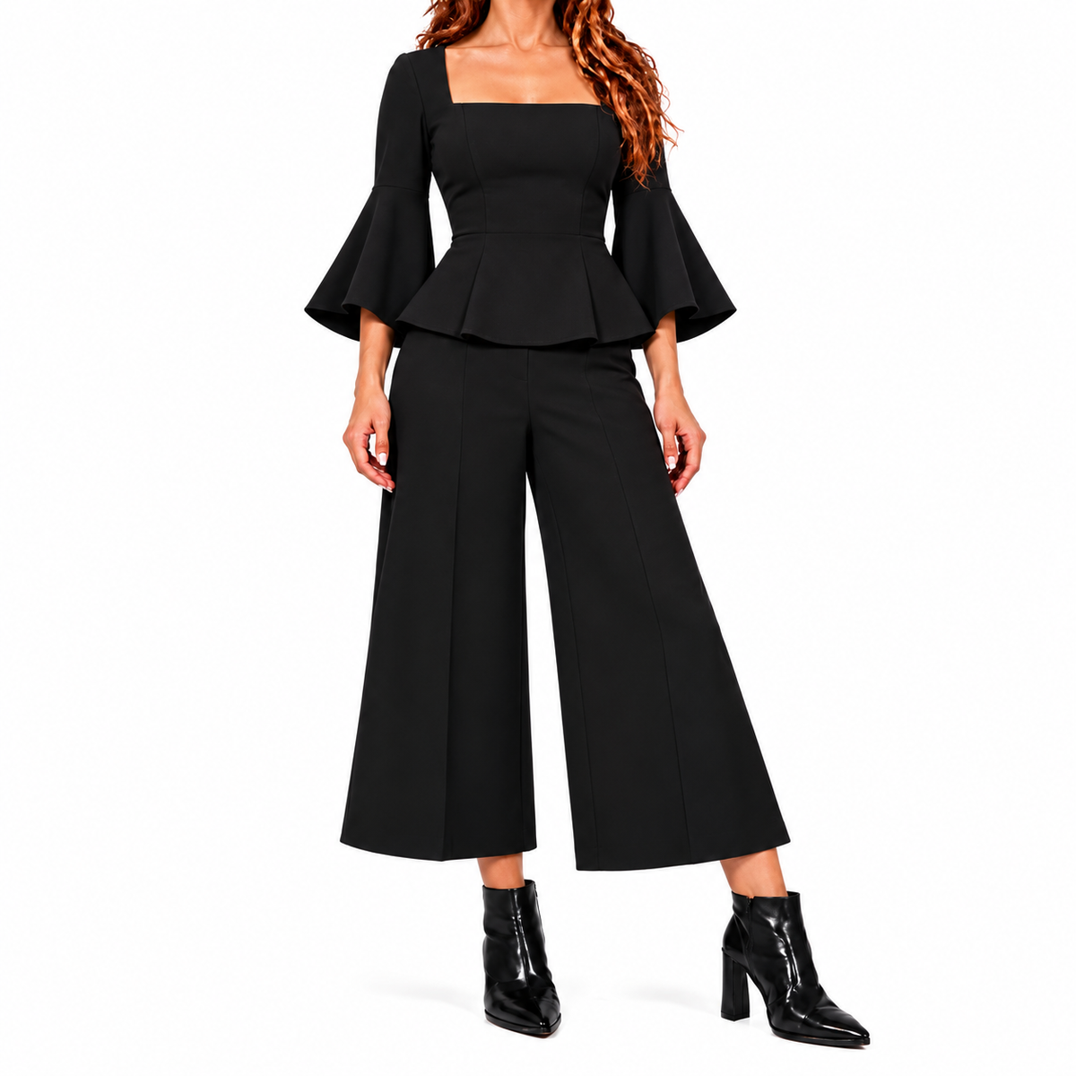 Conjunto Arianna | Top con mangas acampanadas y pantalón culotte