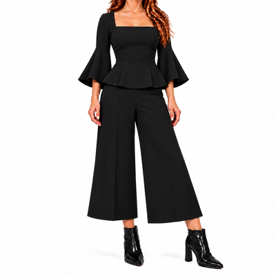 Conjunto Arianna | Top con mangas acampanadas y pantalón culotte