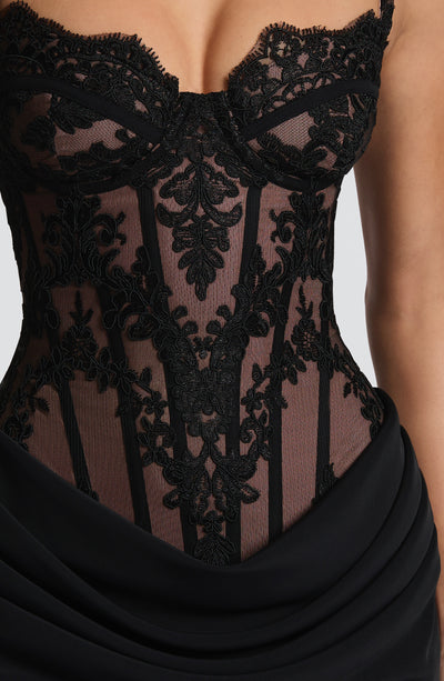 Vestido corto Nerina - Negro