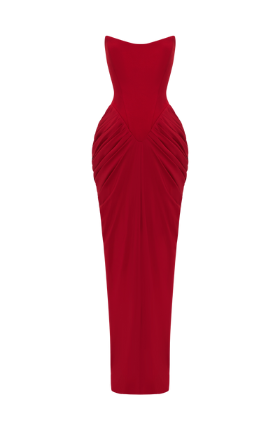 Vestido largo Noura - Rojo intenso