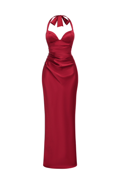 Vestido largo Ophelia - Rojo intenso