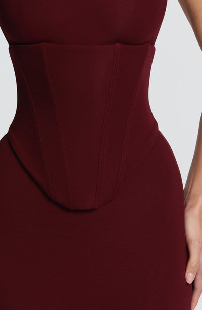 Vestido midi Roberta - Cereza lacada