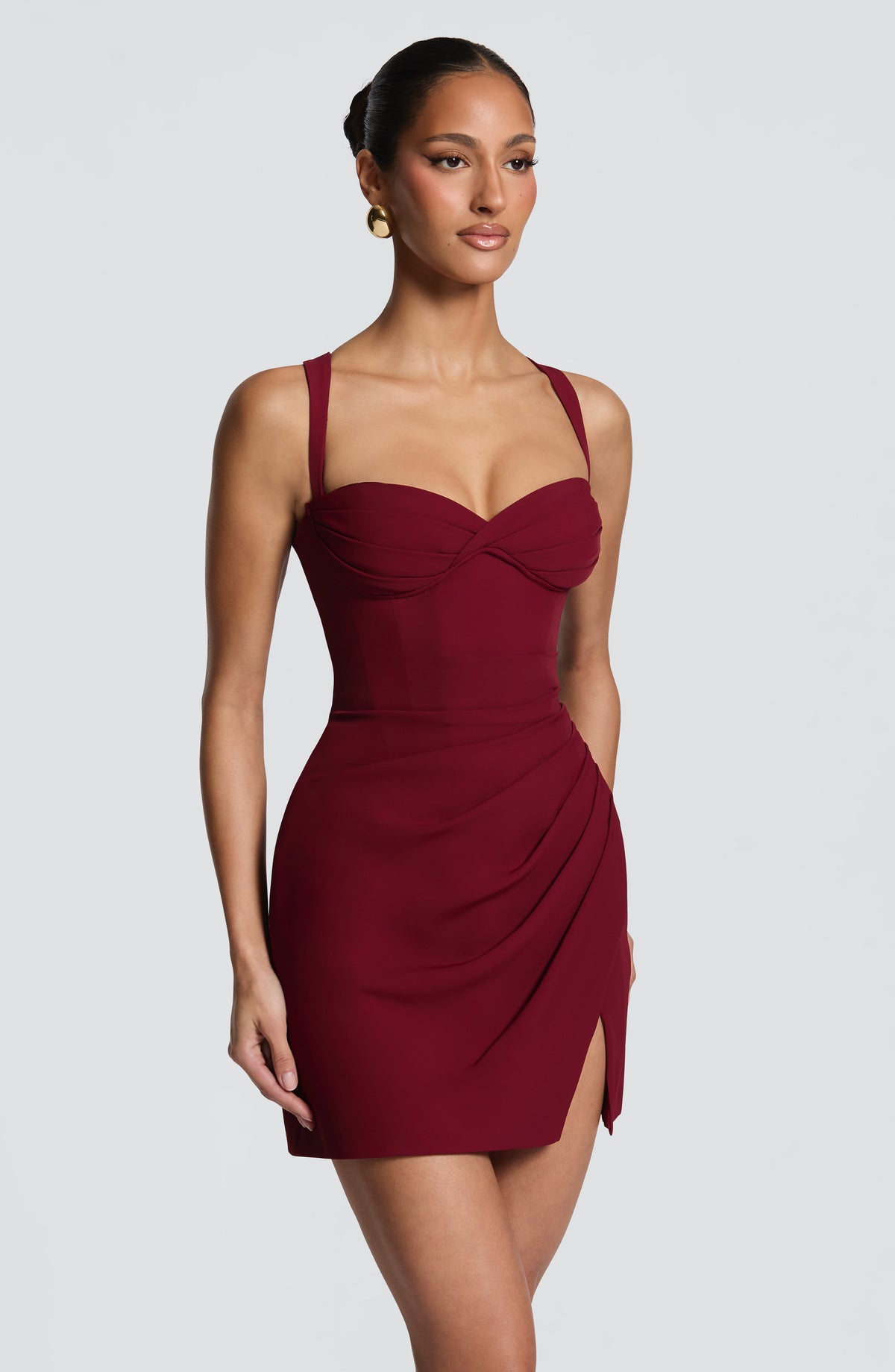 Vestido corto Everette - Burdeos