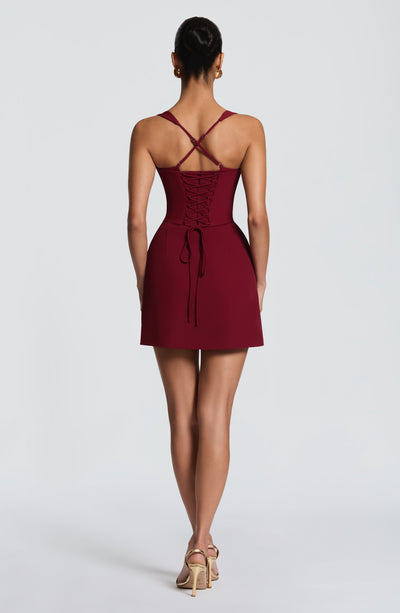 Vestido corto Everette - Burdeos