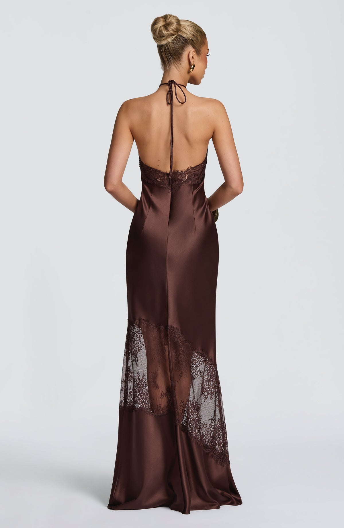 Vestido largo Agnetha - Marrón ciruela
