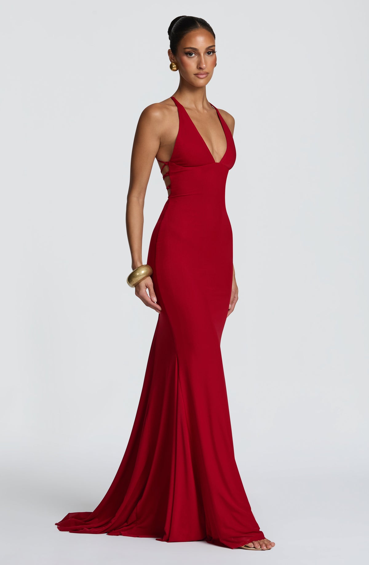 Vestido de gala Olenia - Rojo intenso