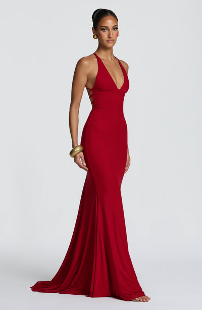 Vestido de gala Olenia - Rojo intenso