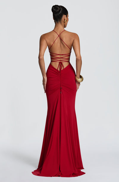 Vestido de gala Olenia - Rojo intenso