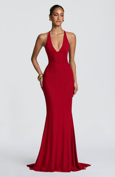 Vestido de gala Olenia - Rojo intenso