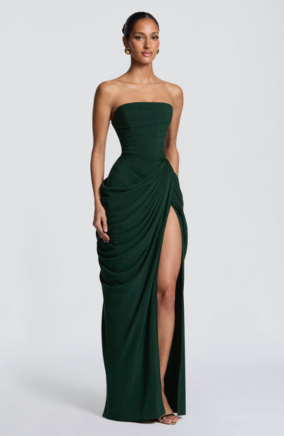 Vestido largo Cyra - Esmeralda
