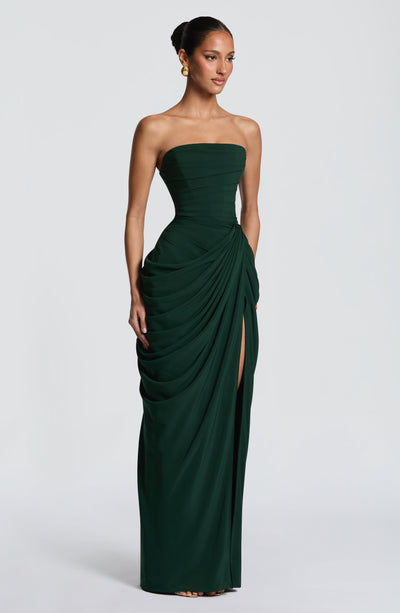 Vestido largo Cyra - Esmeralda