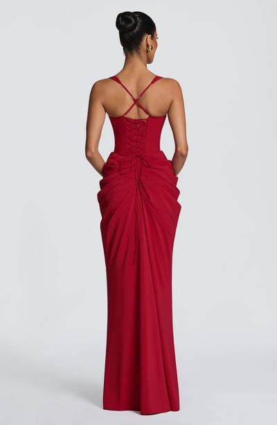 Vestido largo Lucille - Rojo intenso