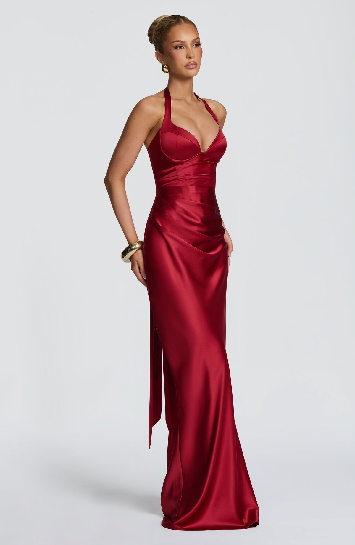 Vestido largo Ophelia - Rojo intenso
