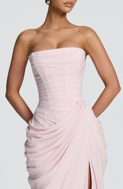 Vestido largo Cyra - Rosa empolvado
