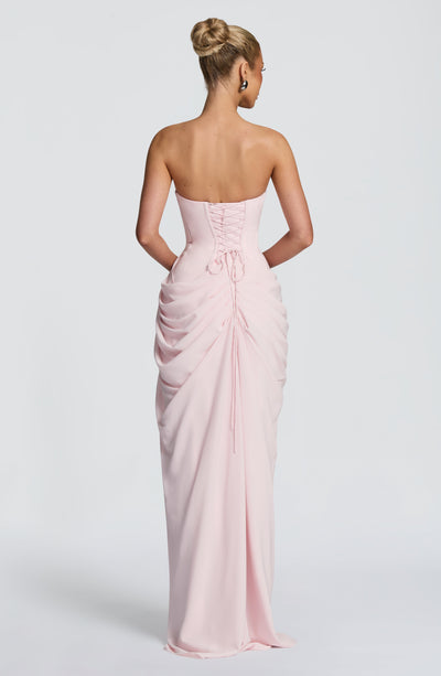 Vestido largo Cyra - Rosa empolvado