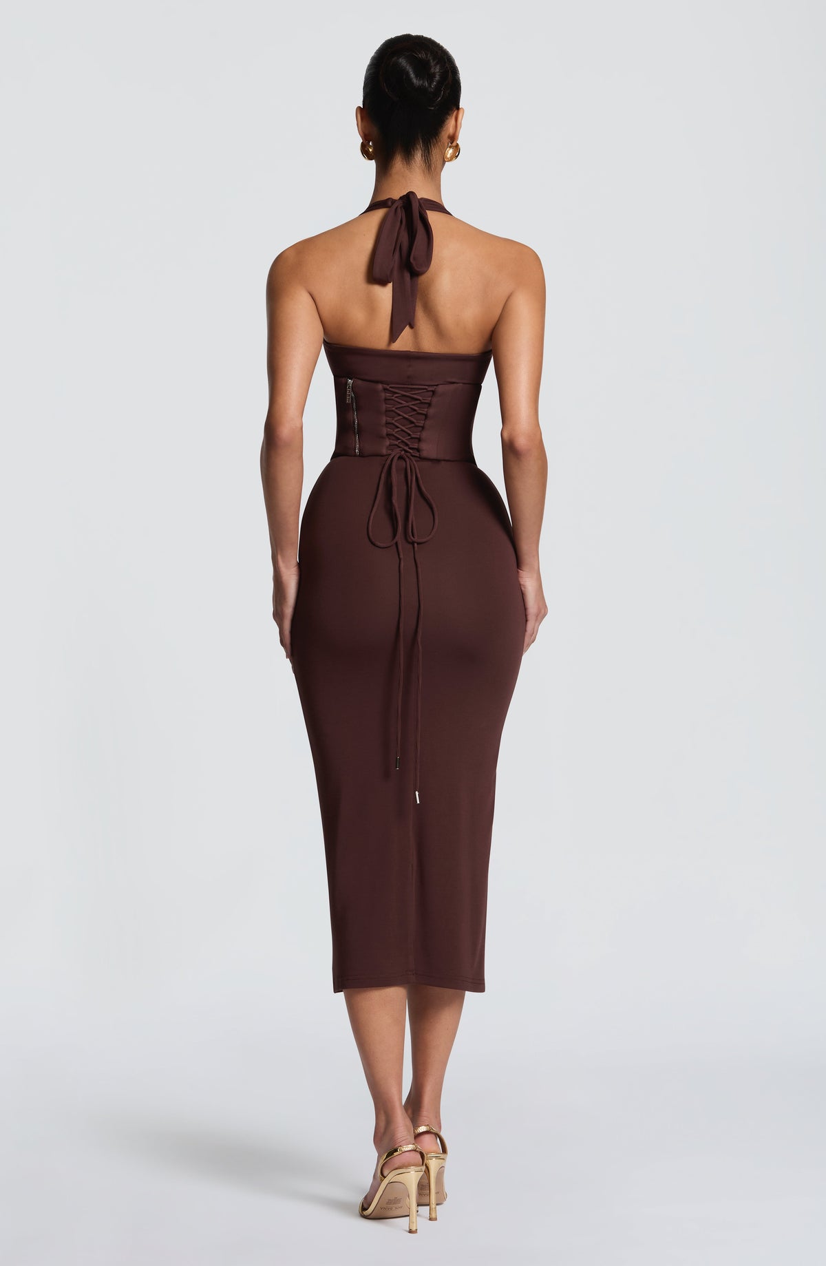 Vestido midi Roberta - Marrón ciruela