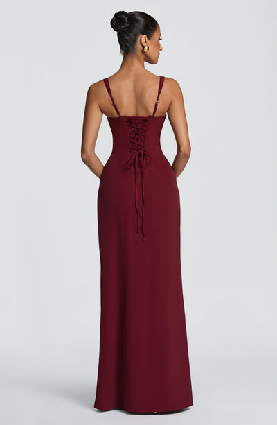 Vestido largo Laleh - Cereza lacada