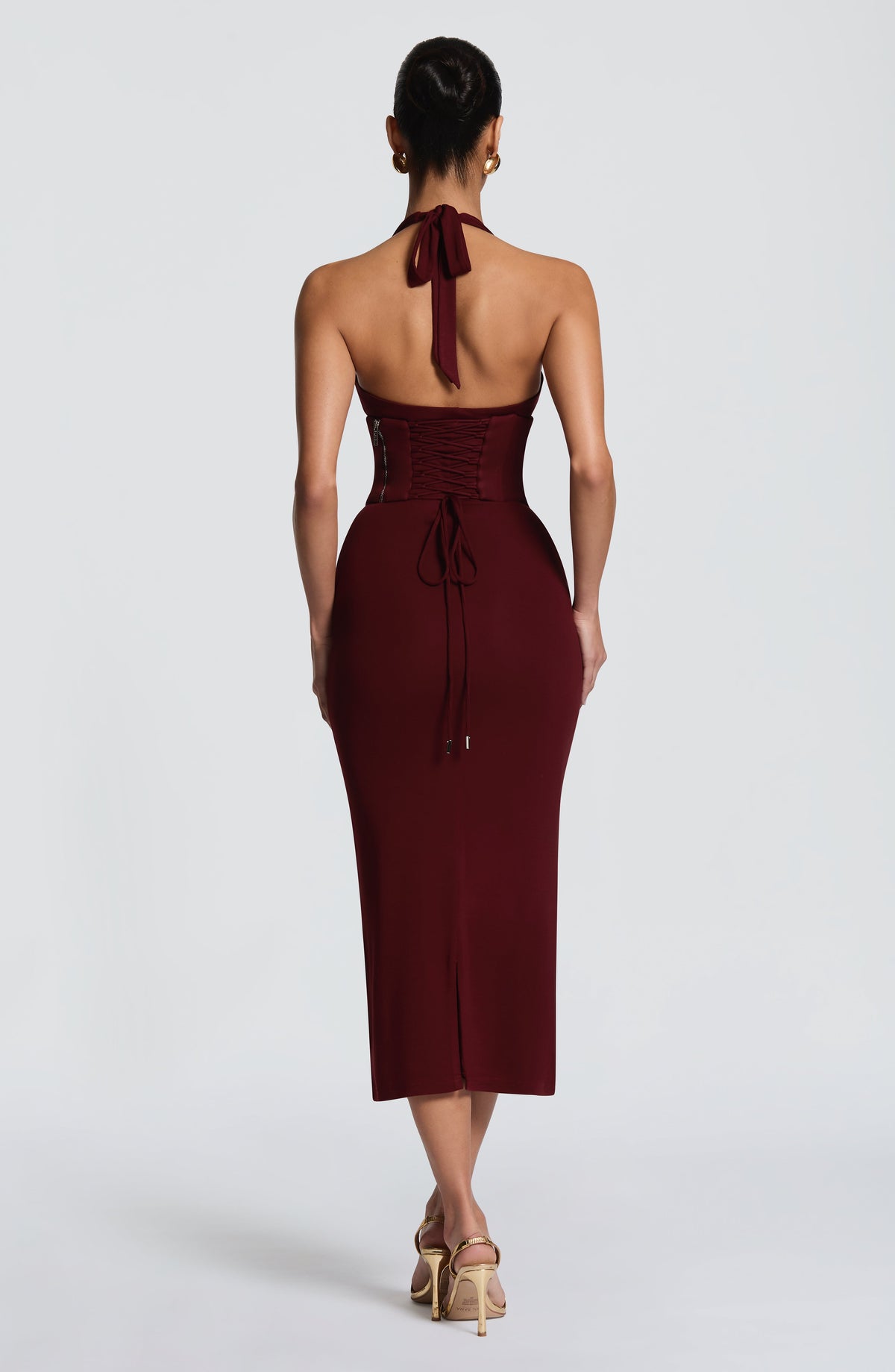 Vestido midi Roberta - Cereza lacada
