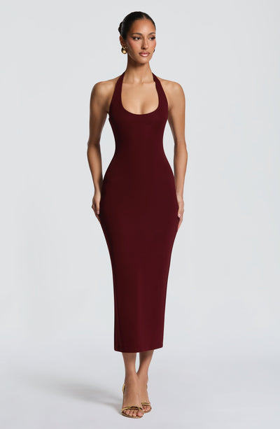 Vestido midi Roberta - Cereza lacada
