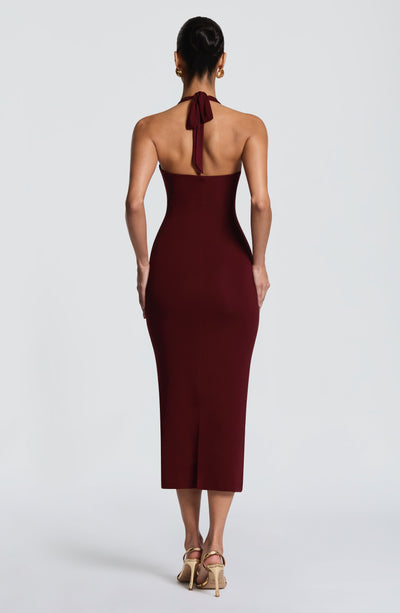 Vestido midi Roberta - Cereza lacada