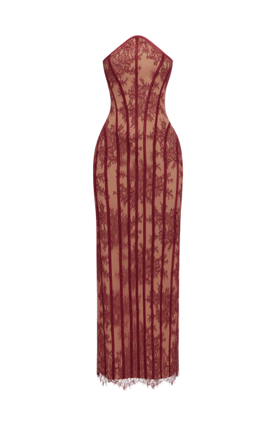 Vestido largo Tamara - Burdeos