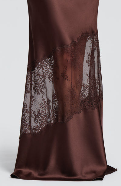 Vestido largo Agnetha - Marrón ciruela