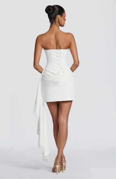 Vestido corto Avelina - Marfil