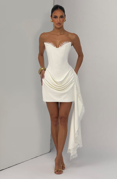Vestido corto Avelina - Marfil