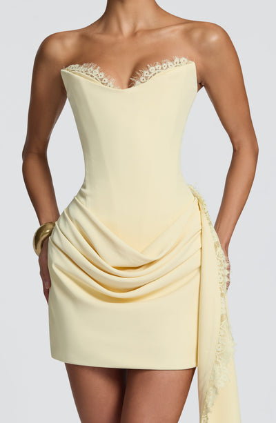 Vestido corto Avelina - Limón